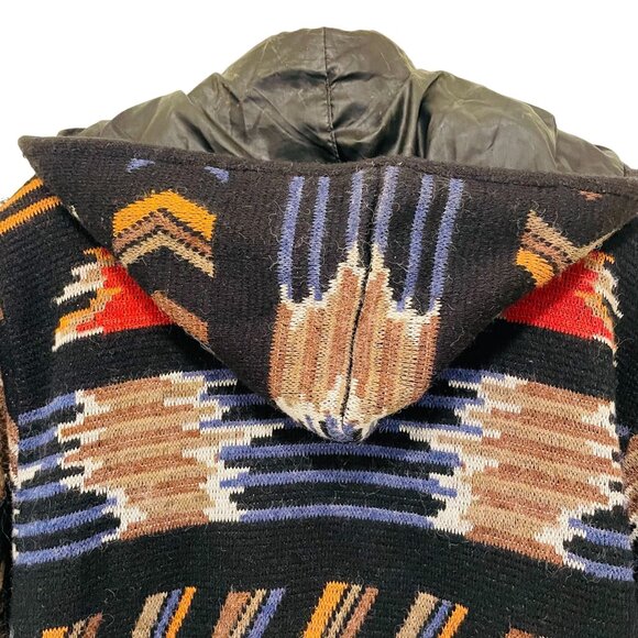 Eugenia By Angenie Womens Hooded Southwestern Coat Multicolor Jacket Acrylic Nyl - Picture 10 of 10